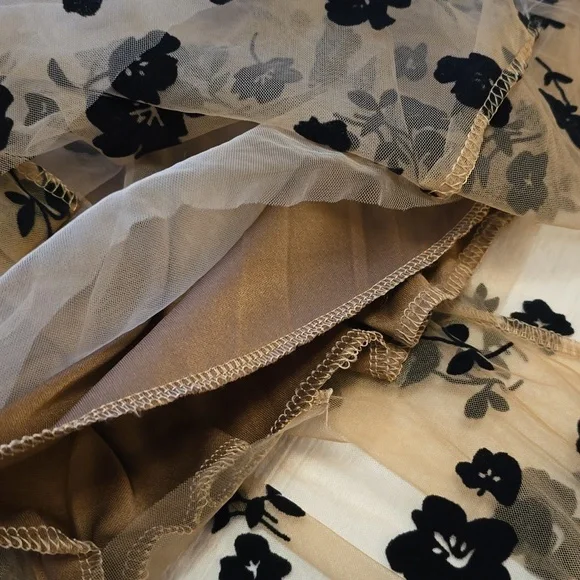 Romantic Tiered Ruffled Maxi Skirt | Black Tulle Evening Skirt | Size Small - Picture 10 of 11